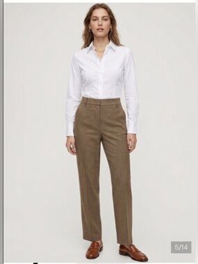 Babaton Atelier Command Pants Color is Oxford Tan Camel Size 4 office Casual